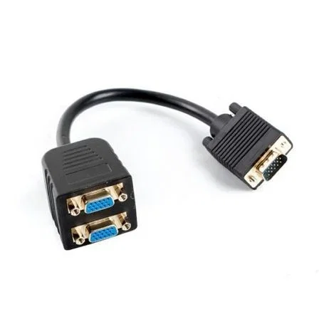 Lanberg AD-0020-BK Splitter VGA Macho a 2x VGA Hembra Negro